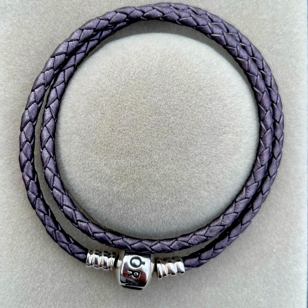 Retired purple pandora leather bracelet